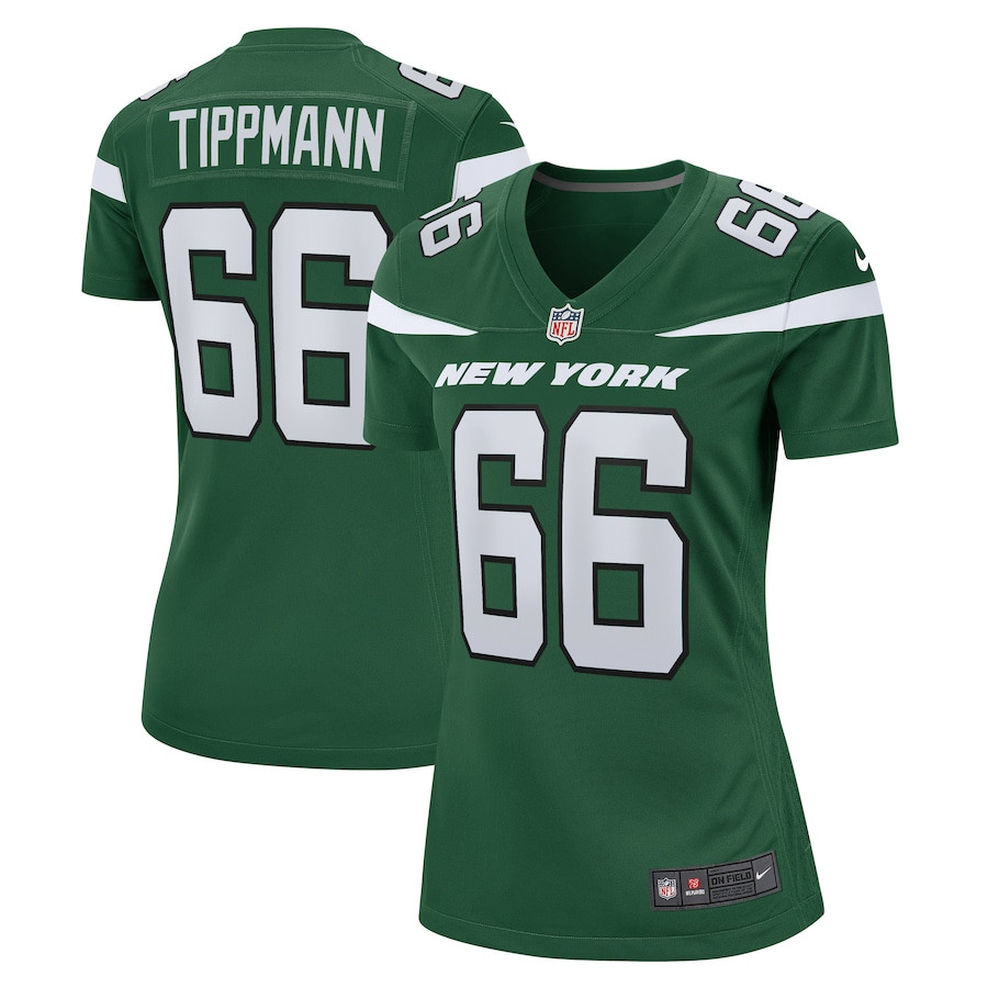 Joe Tippmann 66 New York Jets Game Gotham Green NFL Jersey Women's