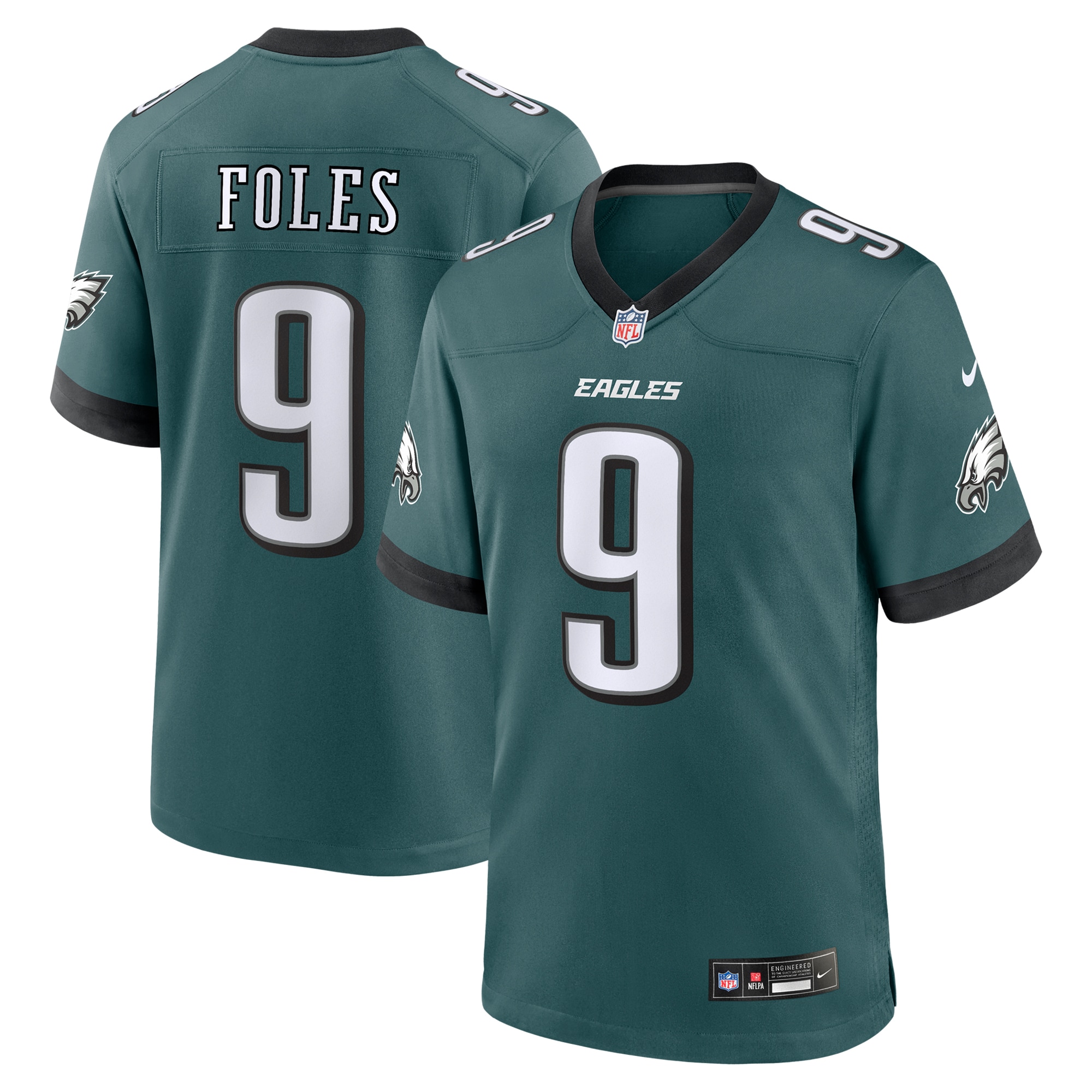 Philadelphia Eagles Nick Foles Midnight Green Team Retired Player Game NFL Jersey Men's