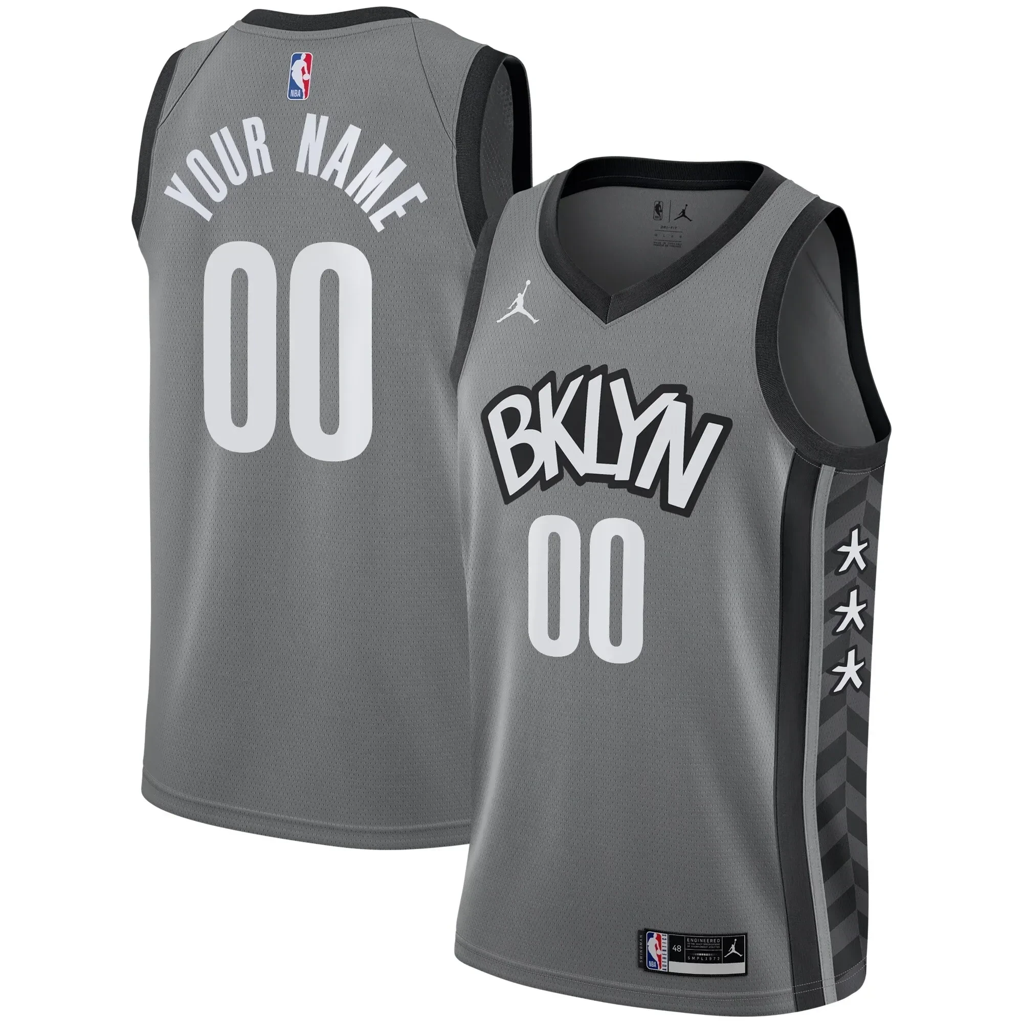Brooklyn Nets Swingman Custom Statement Edition Gray NBA Jersey Men's