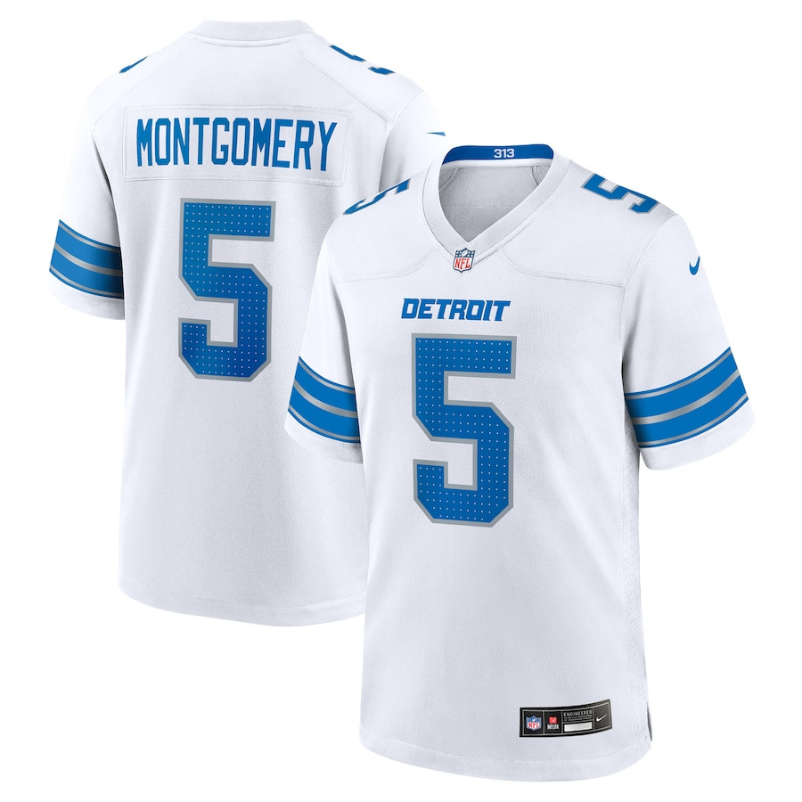 David Montgomery 5 Detroit Lions Game White NFL Jersey Men's