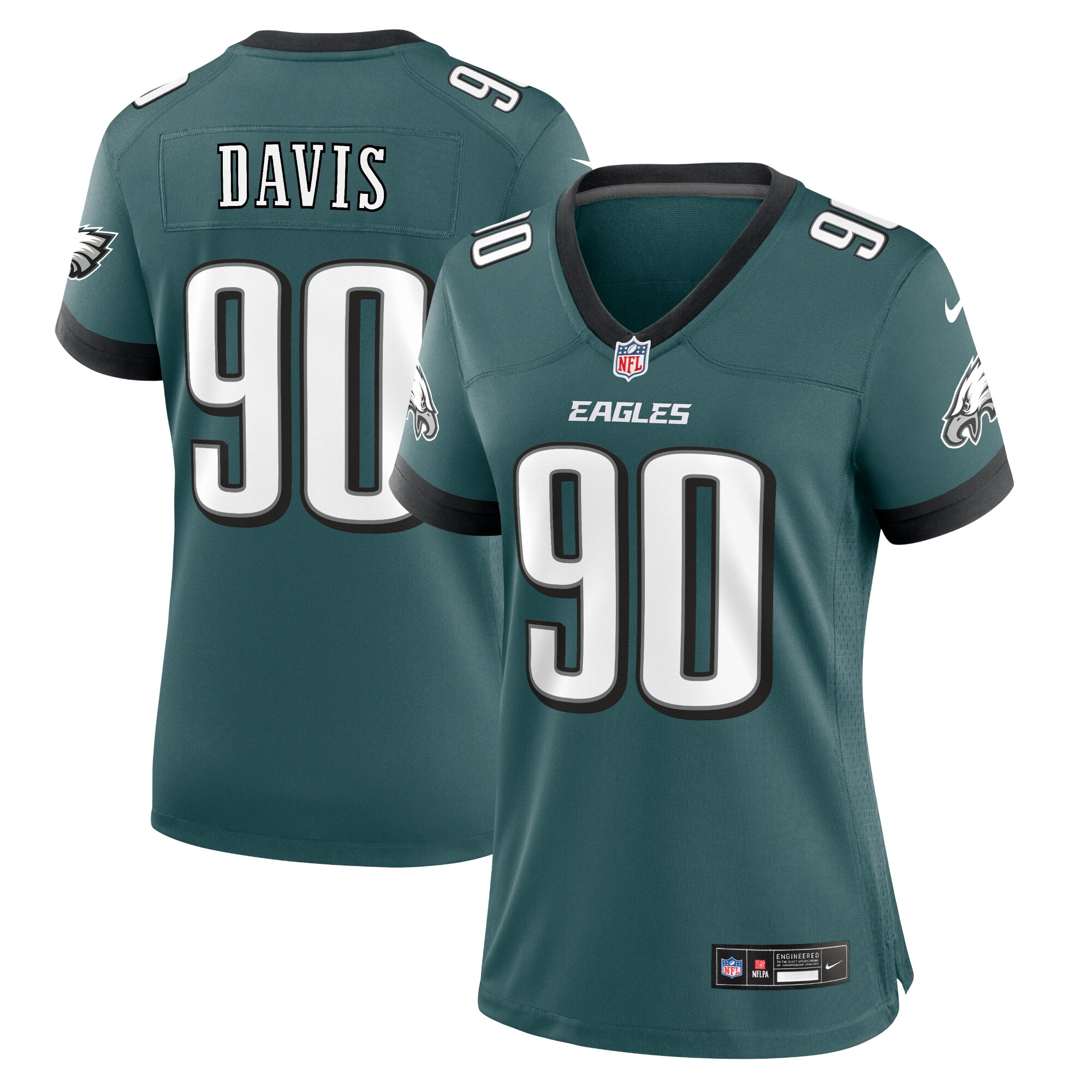 Philadelphia Eagles Davis Midnight Green Team Game NFL Jersey Women's