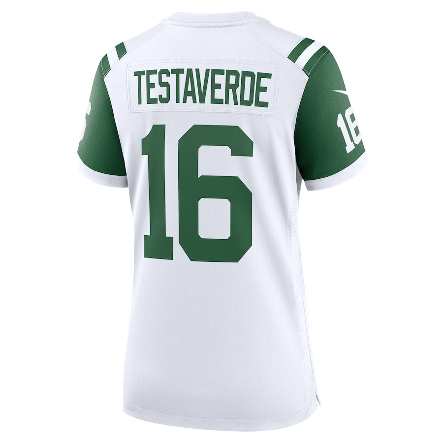 Vinny Testaverde 16 New York Jets Classic Alternate Retired Player Game White NFL Jersey Women's