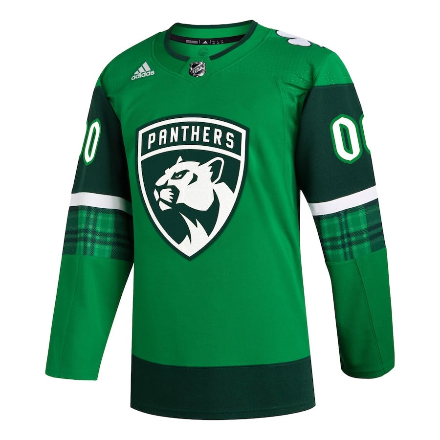 Florida Panthers St. Patrick's Day Custom Kelly Green NHL Jersey Men's