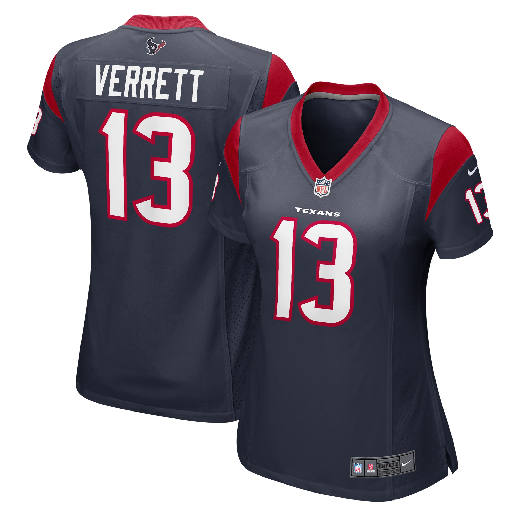 Houston Texans Jason Verrett Navy Game NFL Jersey Women's