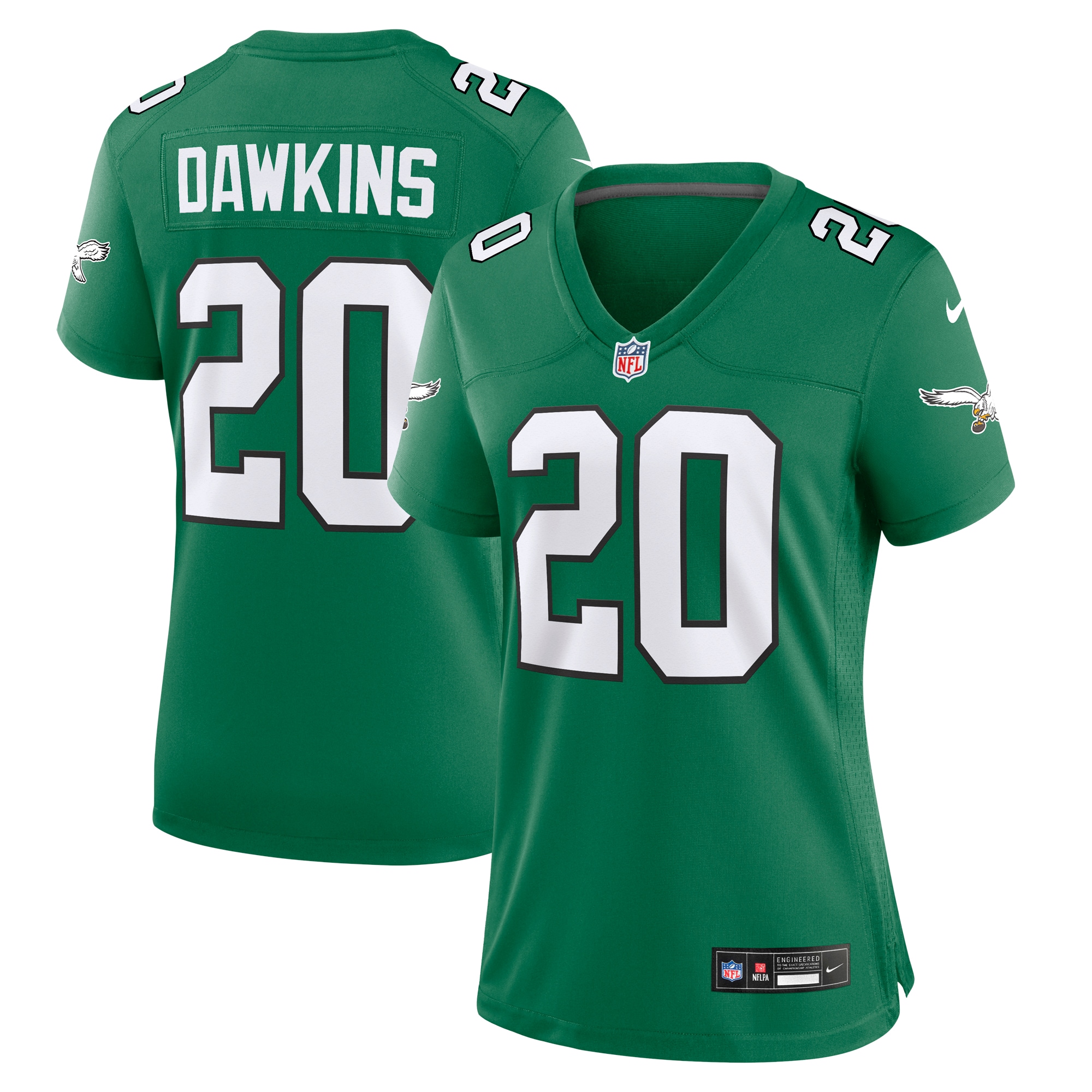 Philadelphia Eagles Brian Dawkins Kelly Green Alternate Game NFL Jersey Women's