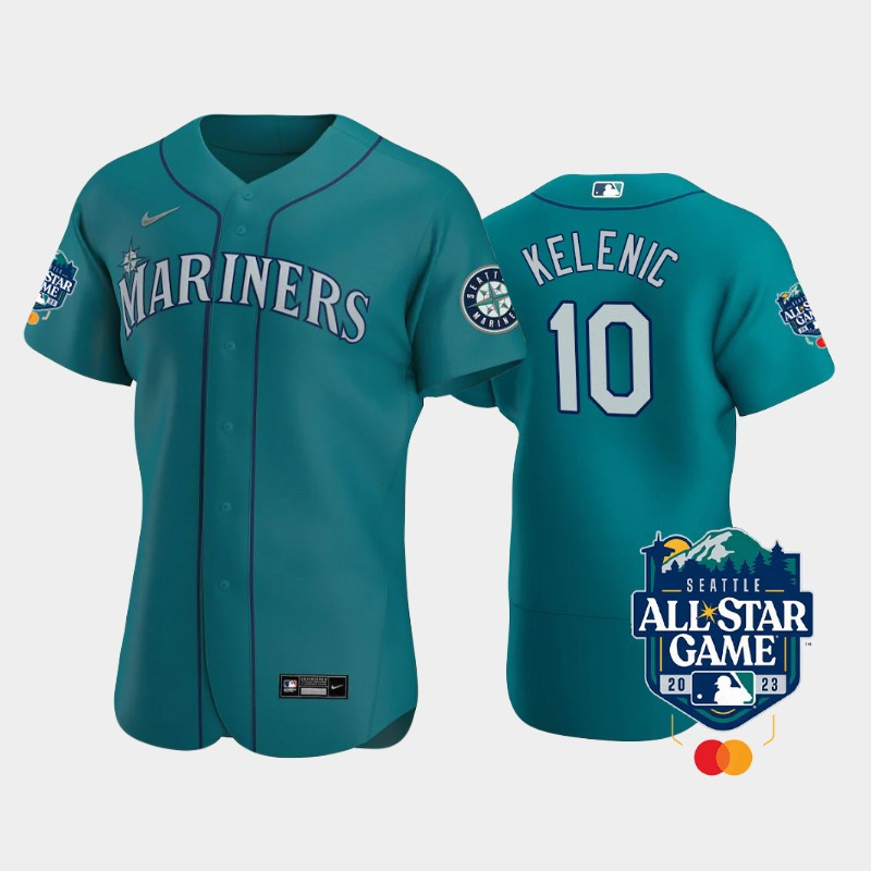2023 All Star Game Seattle Mariners 10 Jarred Kelenic Aqua MLB Jersey Men's