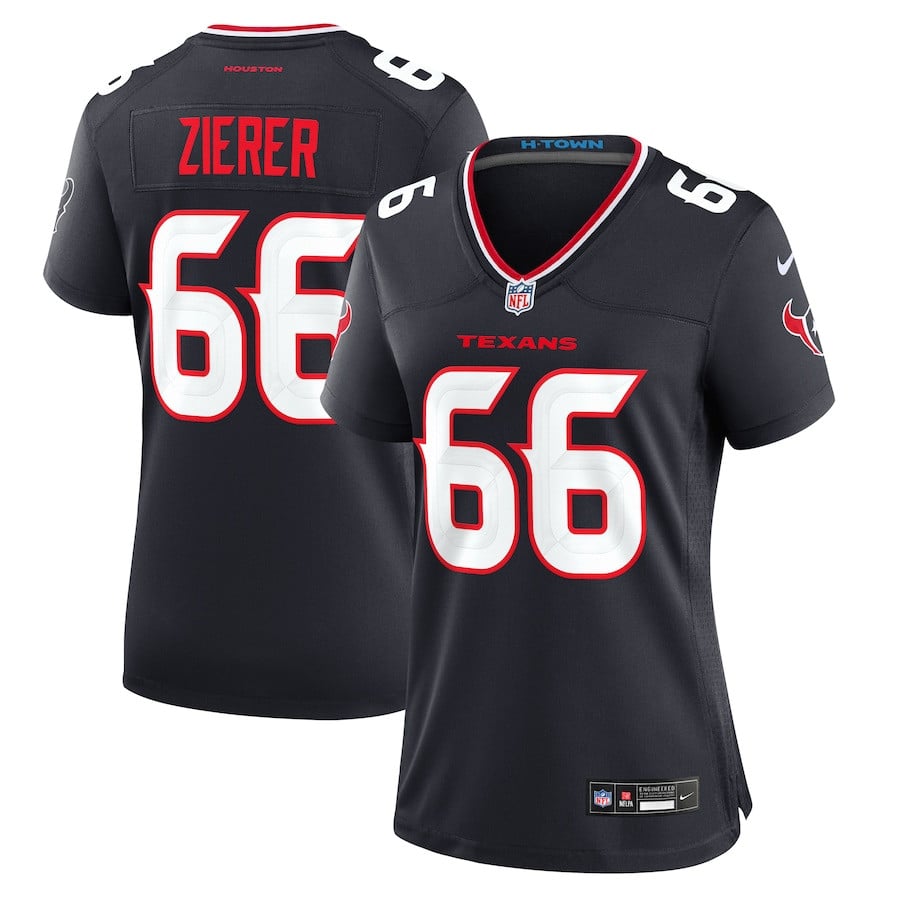 Kilian Zierer 66 Houston Texans Team Game Navy NFL Jersey Women's