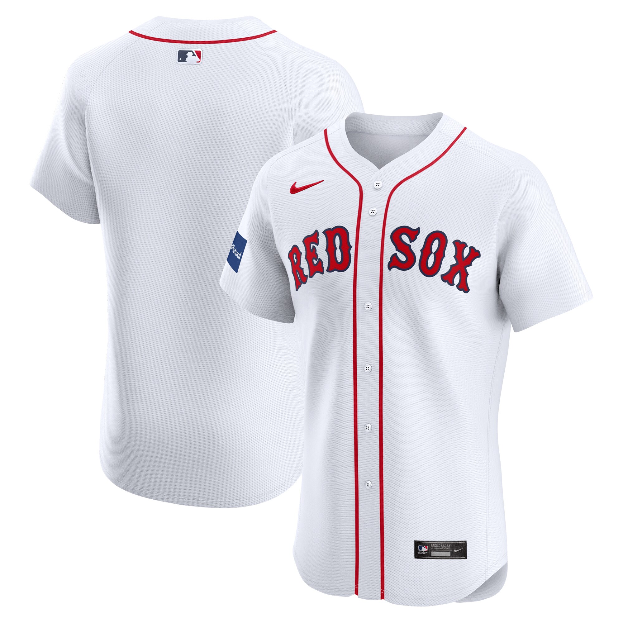 Boston Red Sox White Home Elite Patch MLB Jersey Men's
