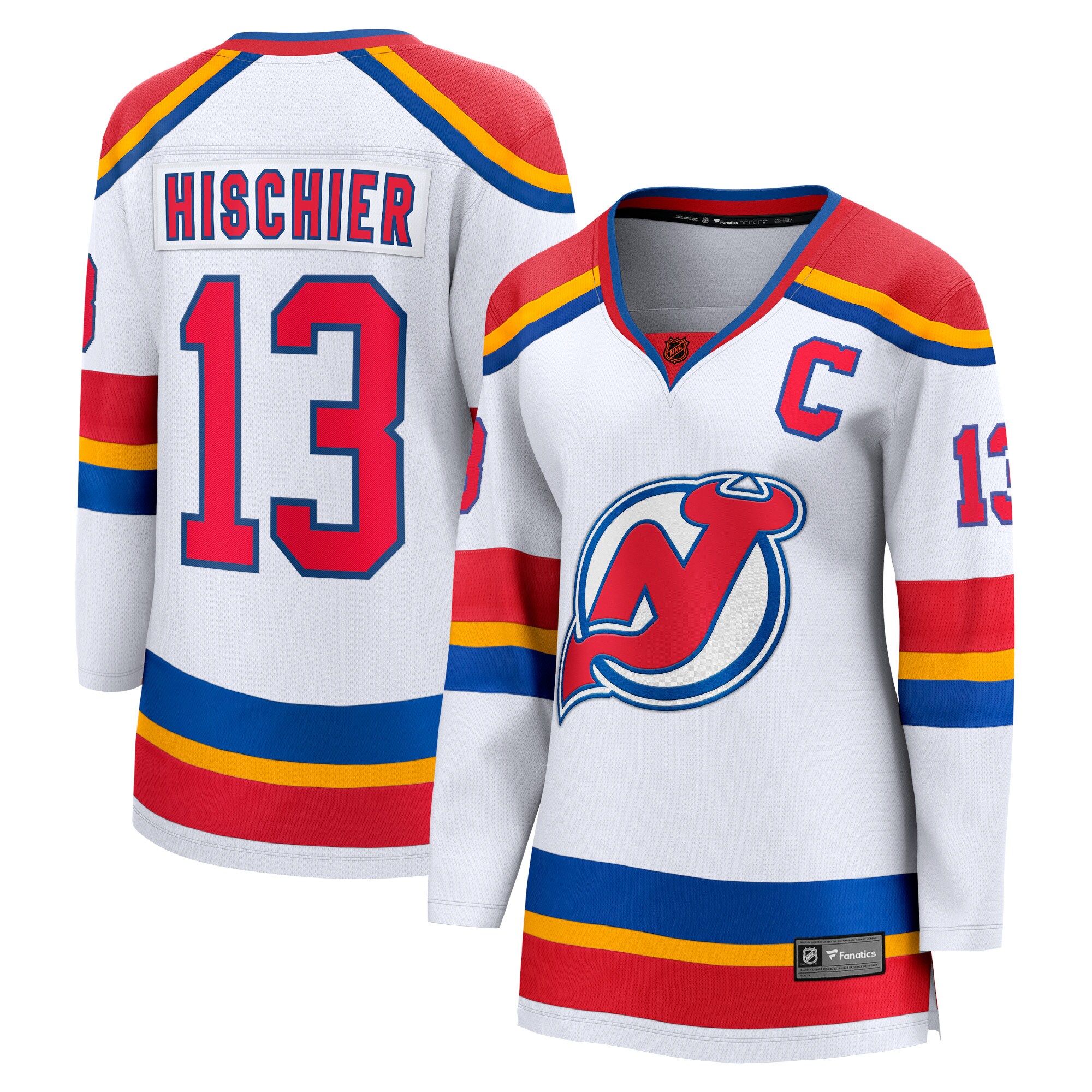 New Jersey Devils Nico Hischier White Captain Patch Special Edition 2.0 Breakaway Player NHL Jersey Women's