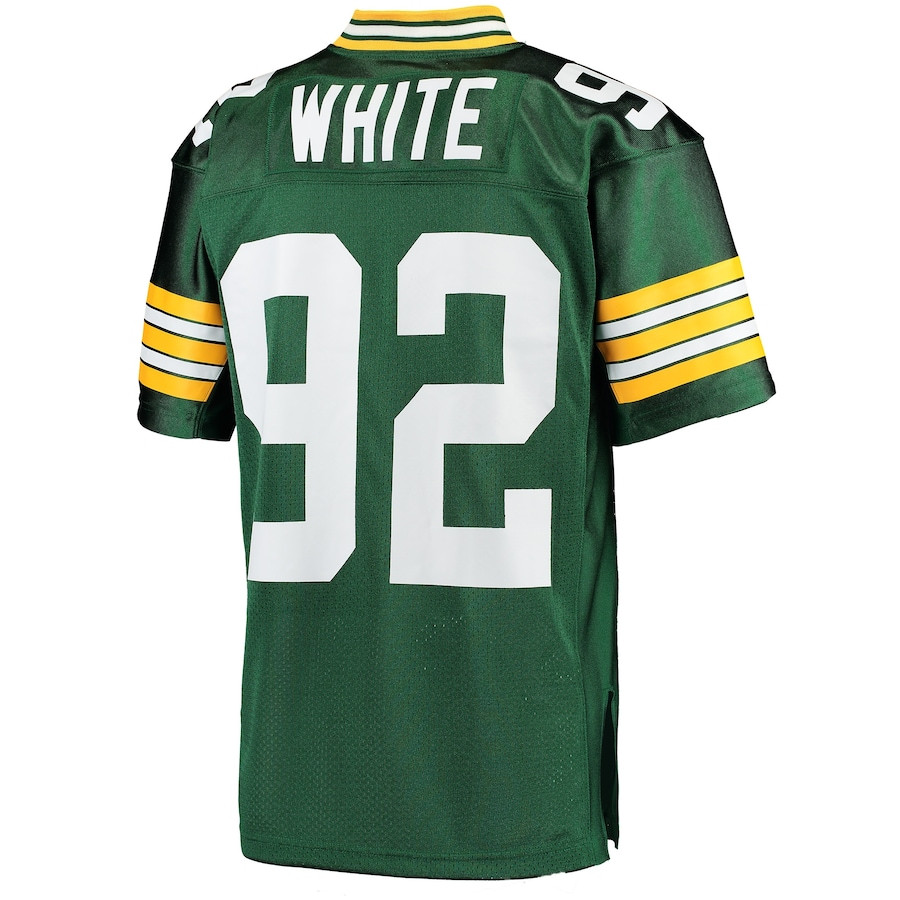 Reggie White 92 Green Green Bay Packers 1993 Throwback Game Green NFL Jersey Men's