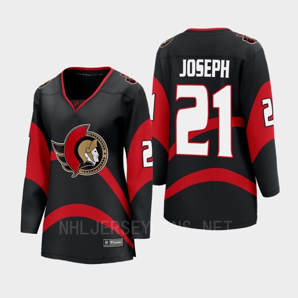 Ottawa Senators 21 Mathieu Joseph Reverse Retro Black Equipment, Women NHL Jersey Women's