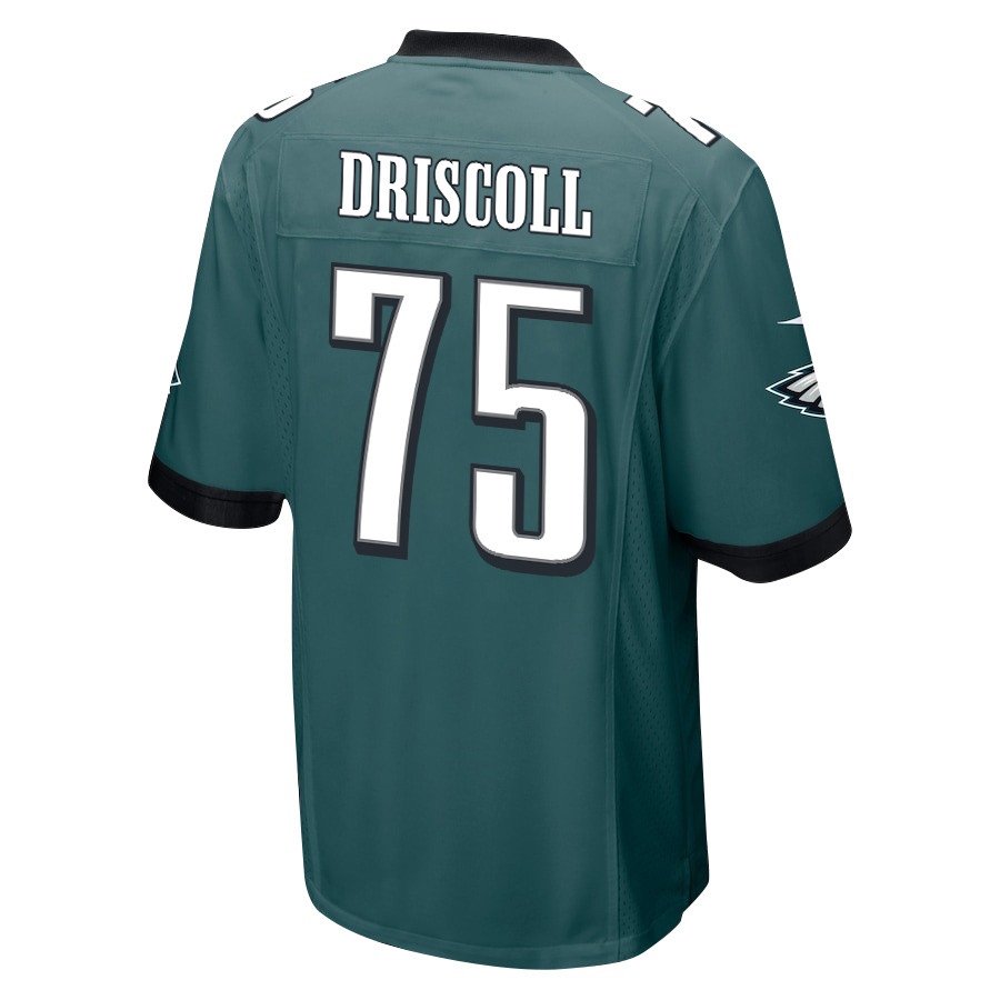 Jack Driscoll 75 Philadelphia Eagles Super Bowl LIX Champions Patch Game Midnight Green NFL Jersey Men's