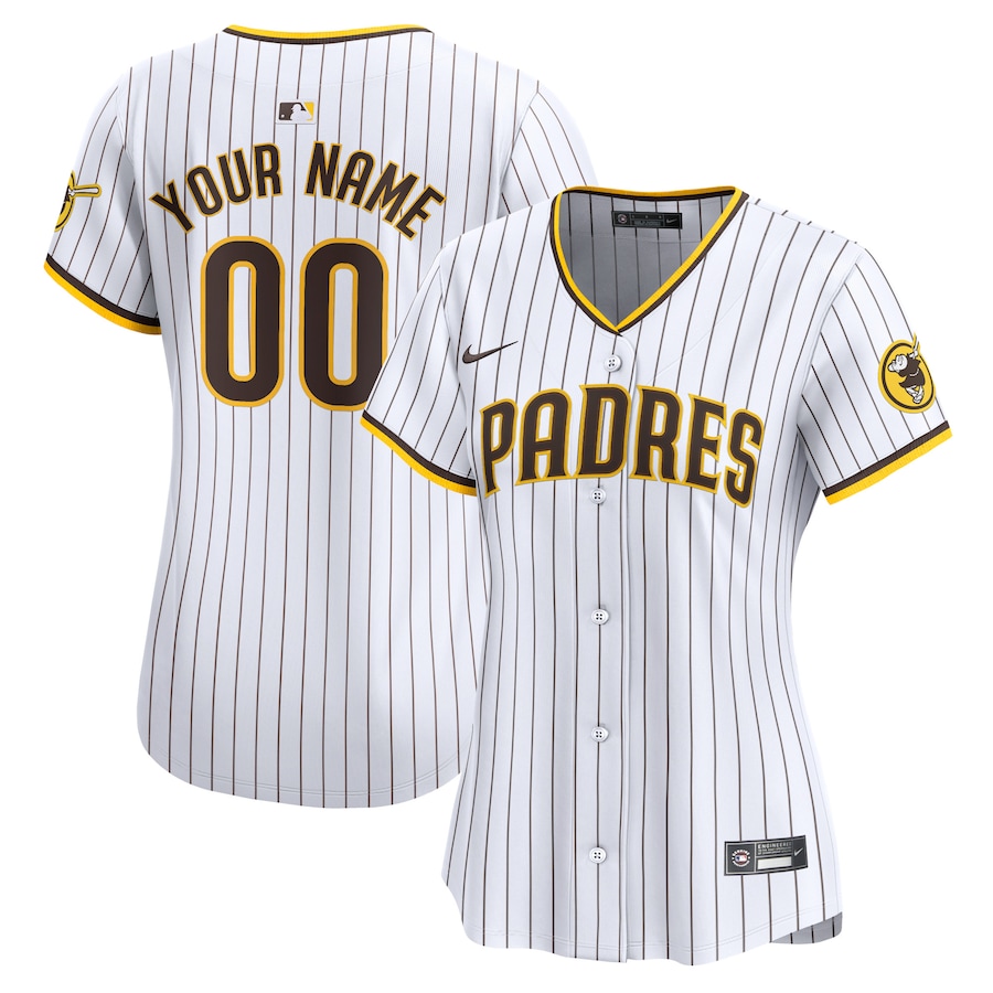 San Diego Padres Women's Home Limited Custom Jersey White