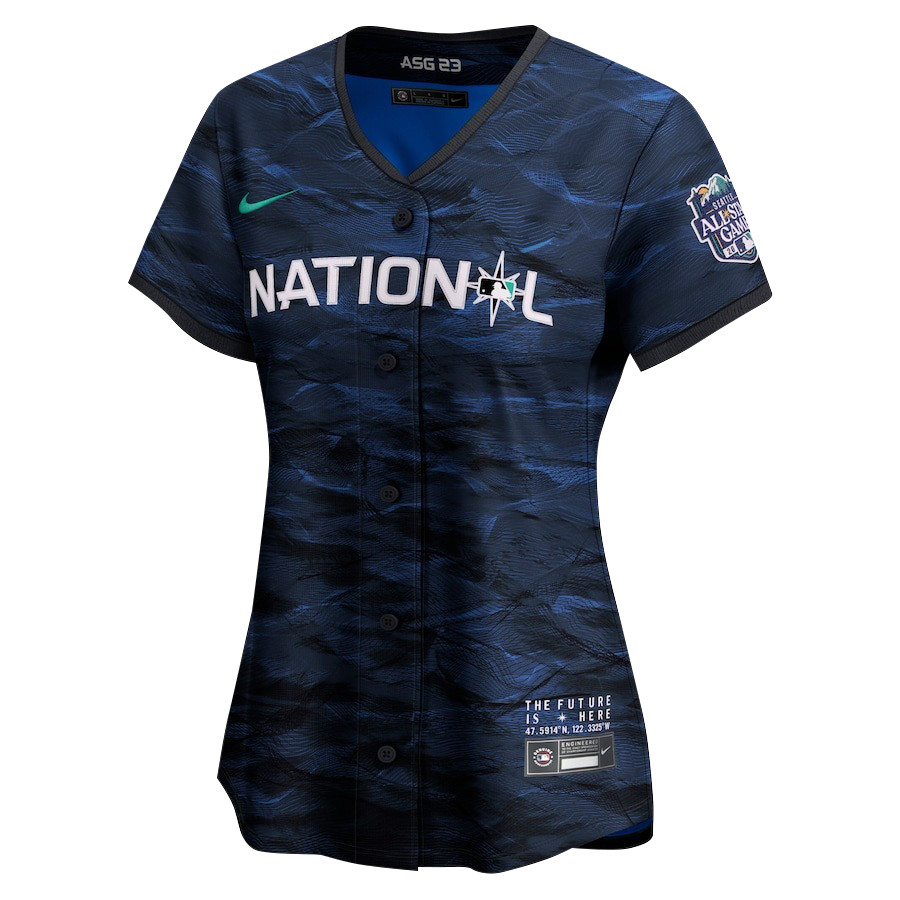 Ronald Acu?a Jr. 13 Atlanta Braves Signed Gum 2023 All Star Game Limited Player Royal MLB Jersey Women's