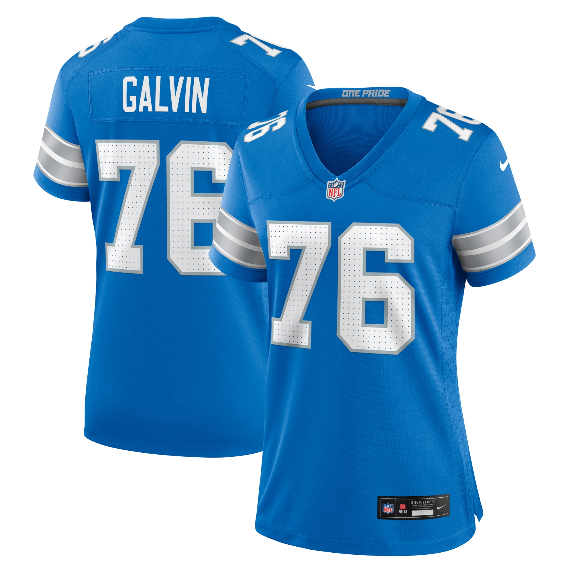 Detroit Lions Connor Galvin Blue Team Game NFL Jersey Women's