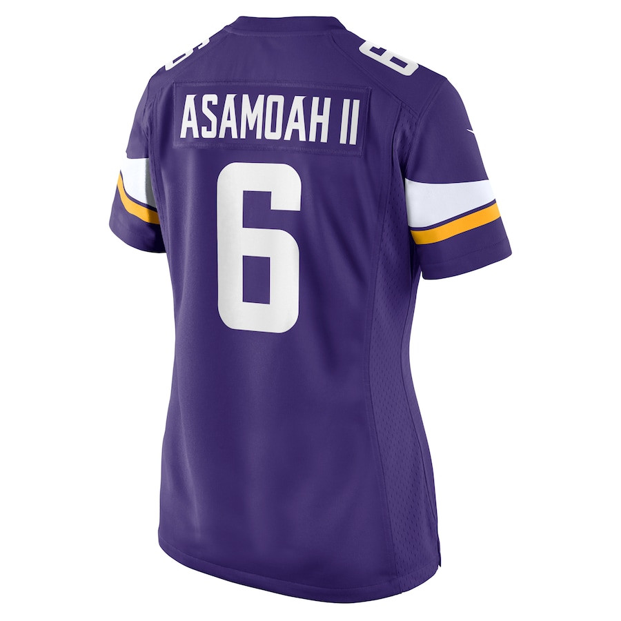 Brian Asamoah II 6 Minnesota Vikings Game Purple NFL Jersey Women's