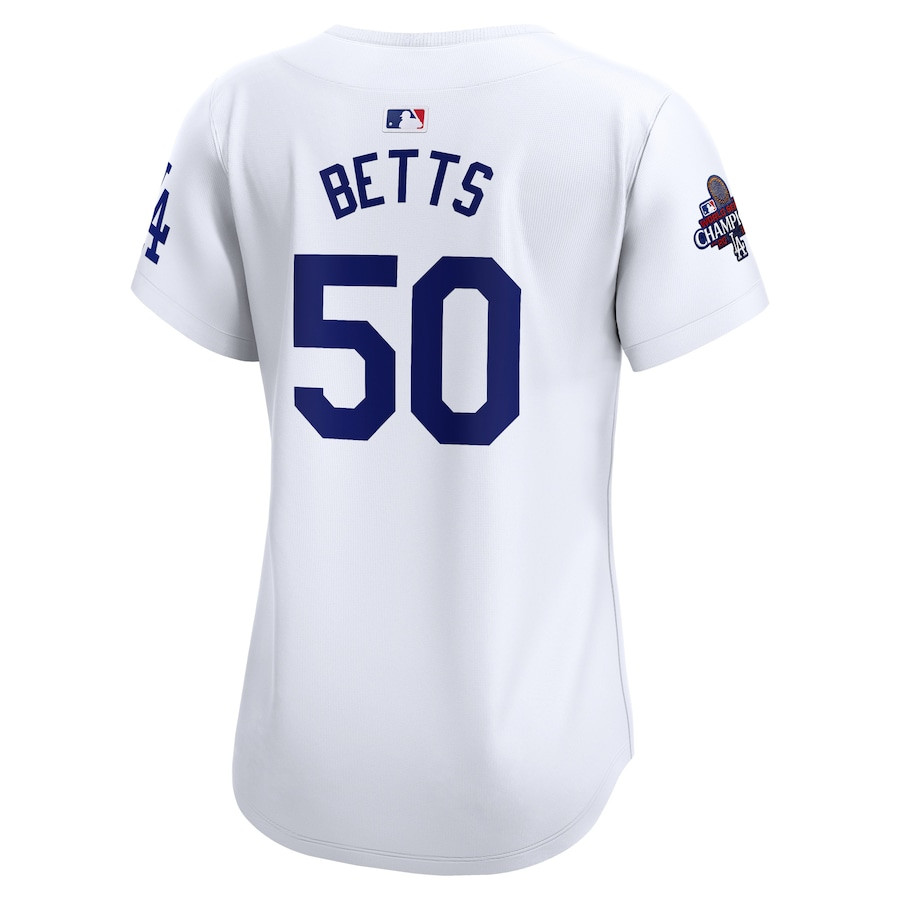 Mookie Betts 50 Los Angeles Dodgers 2024 World Series Champions Home Limited White MLB Jersey Women's