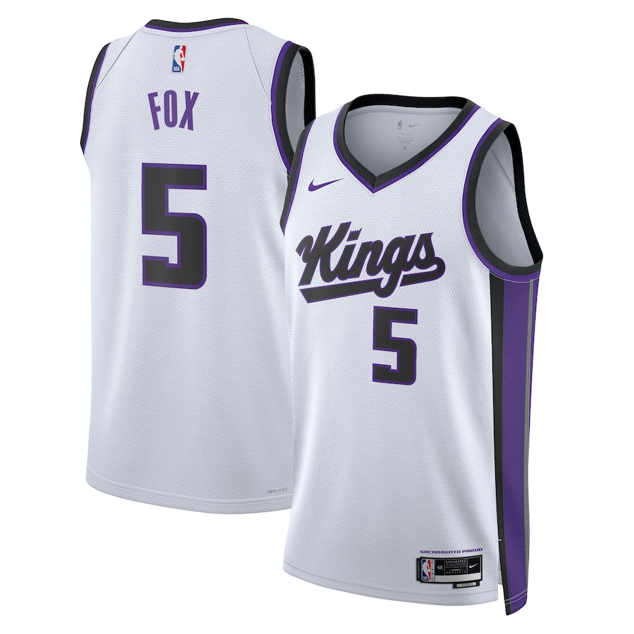 De'Aaron Fox 5 Sacramento Kings Unisex Swingman Association Editio White NBA Jersey Unisex