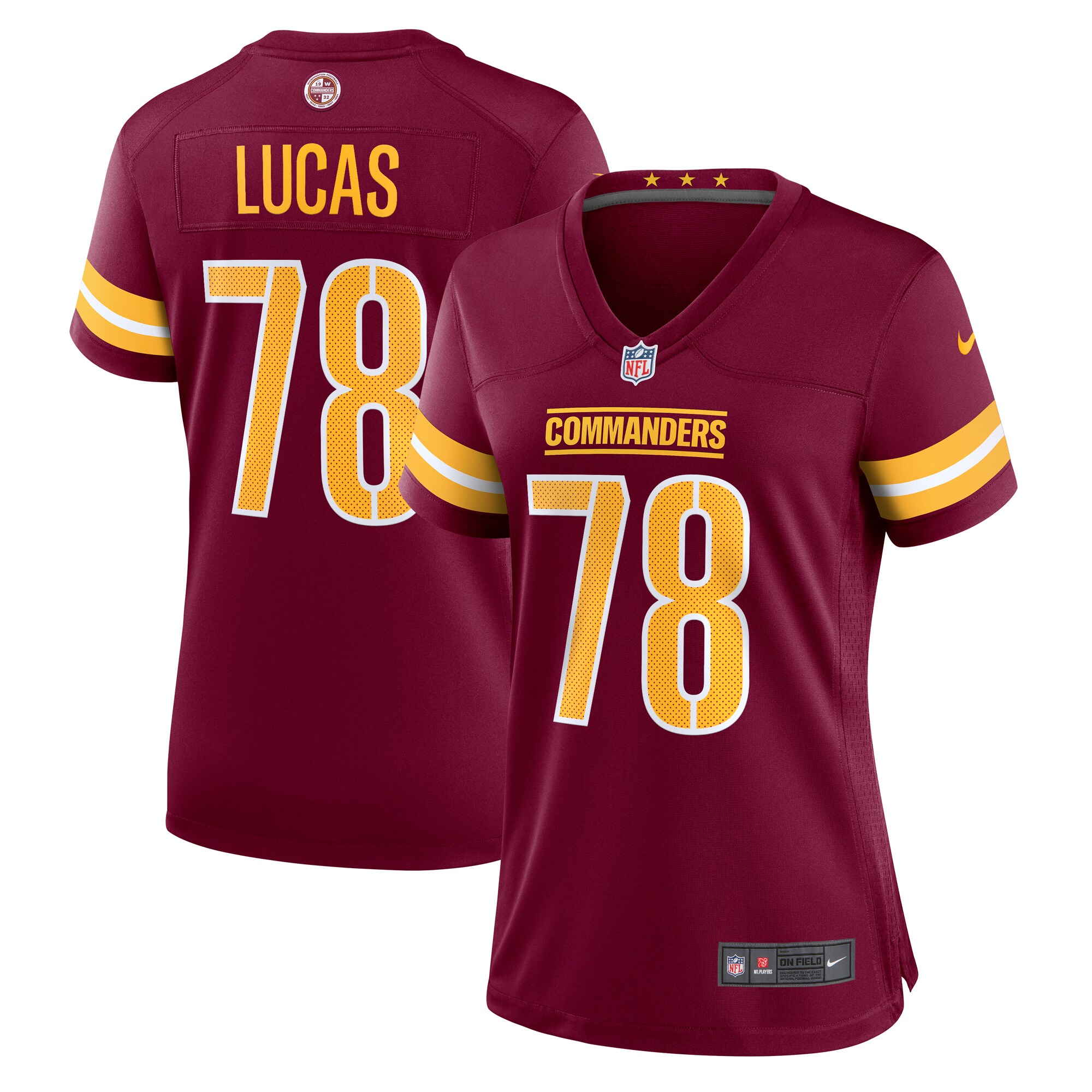 Washington Commanders Cornelius Lucas Burgundy Game NFL Jersey Women's