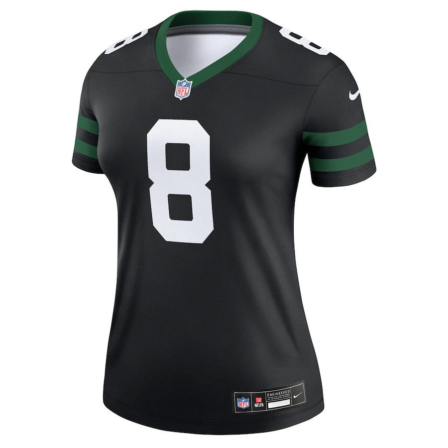 Aaron Rodgers 8 New York Jets Alternate Legend, Legacy Black NFL Jersey Women's