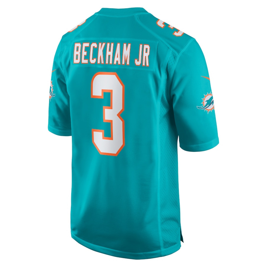 Odell Beckham Jr. 3 Miami Dolphins Game Aqua NFL Jersey Men's