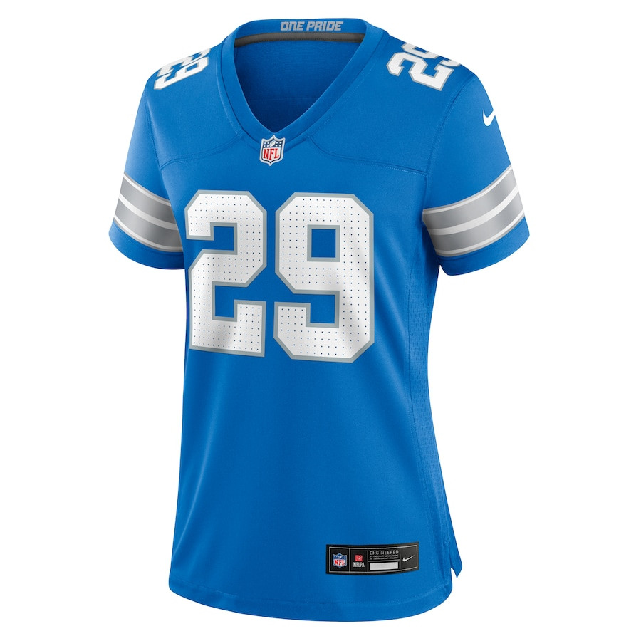 Kindle Vildor 29 Detroit Lions Team Game Blue NFL Jersey Women's
