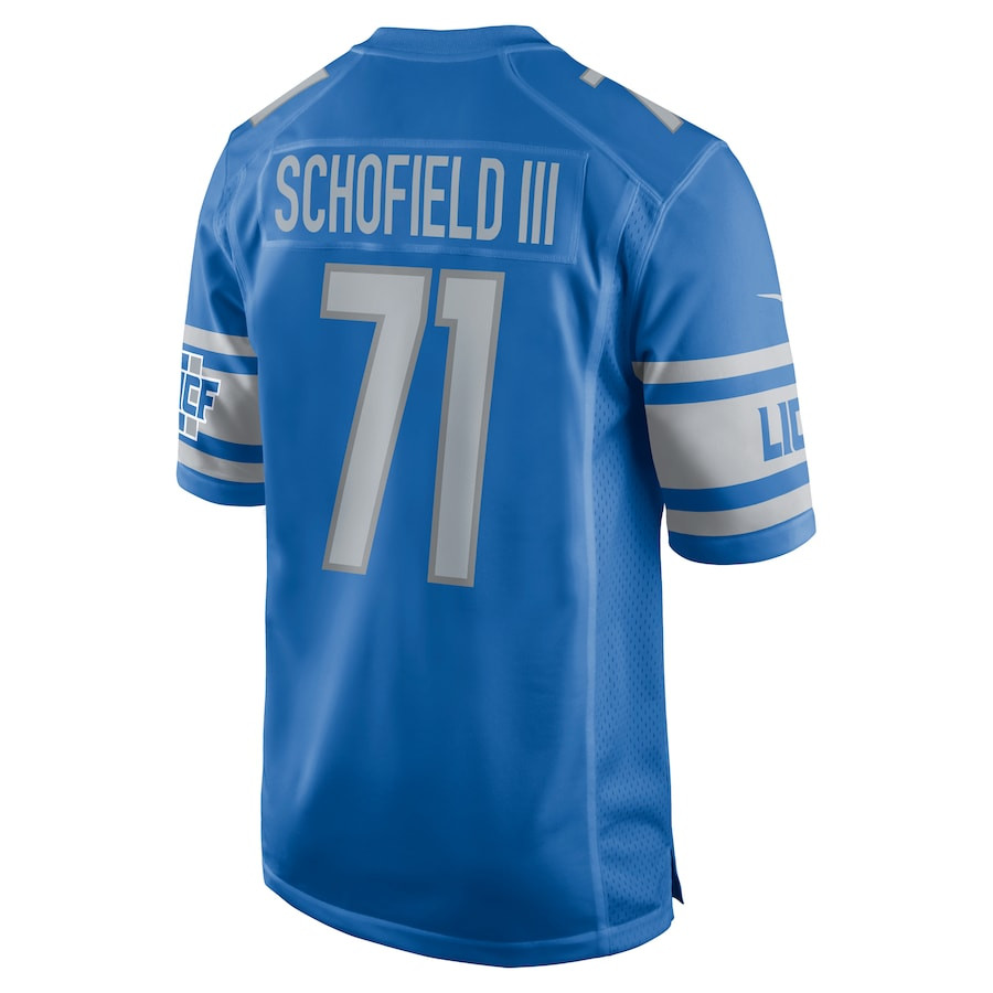 Michael Schofield 71 Detroit Lions Game Blue NFL Jersey Men's