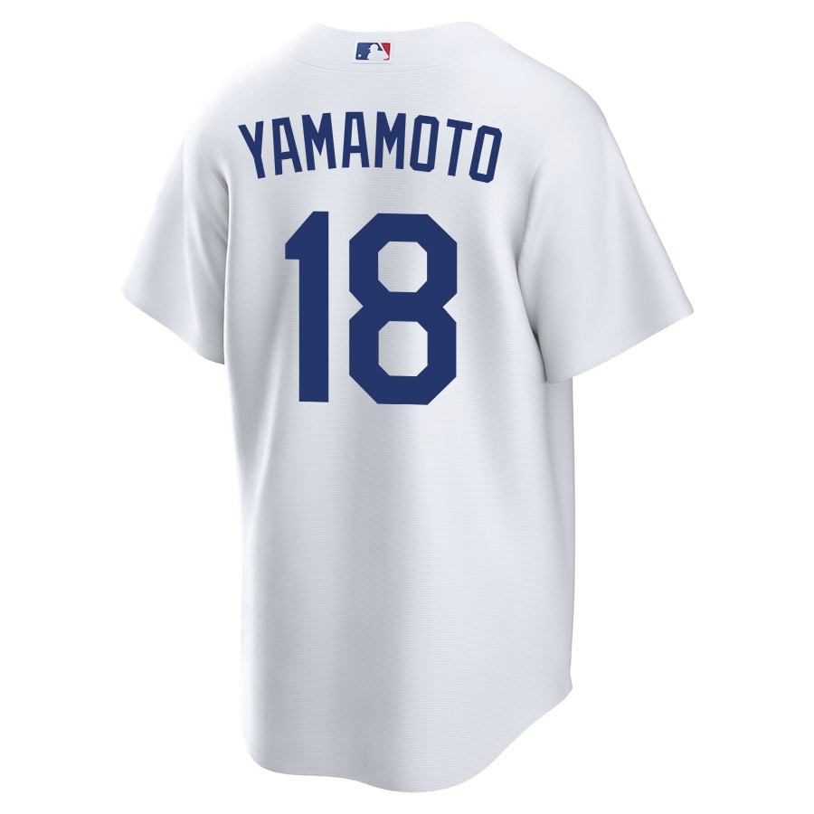 Yoshinobu Yamamoto 18 Los Angeles Dodgers Home White MLB Jersey Men's