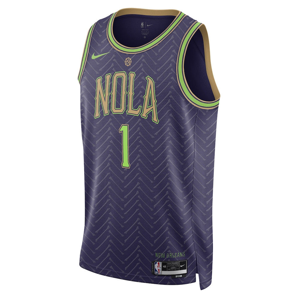 Zion Williamson 1 New Orleans Pelicans Unisex 2024/25 Swingman Player City Edition Purple NBA Jersey Unisex