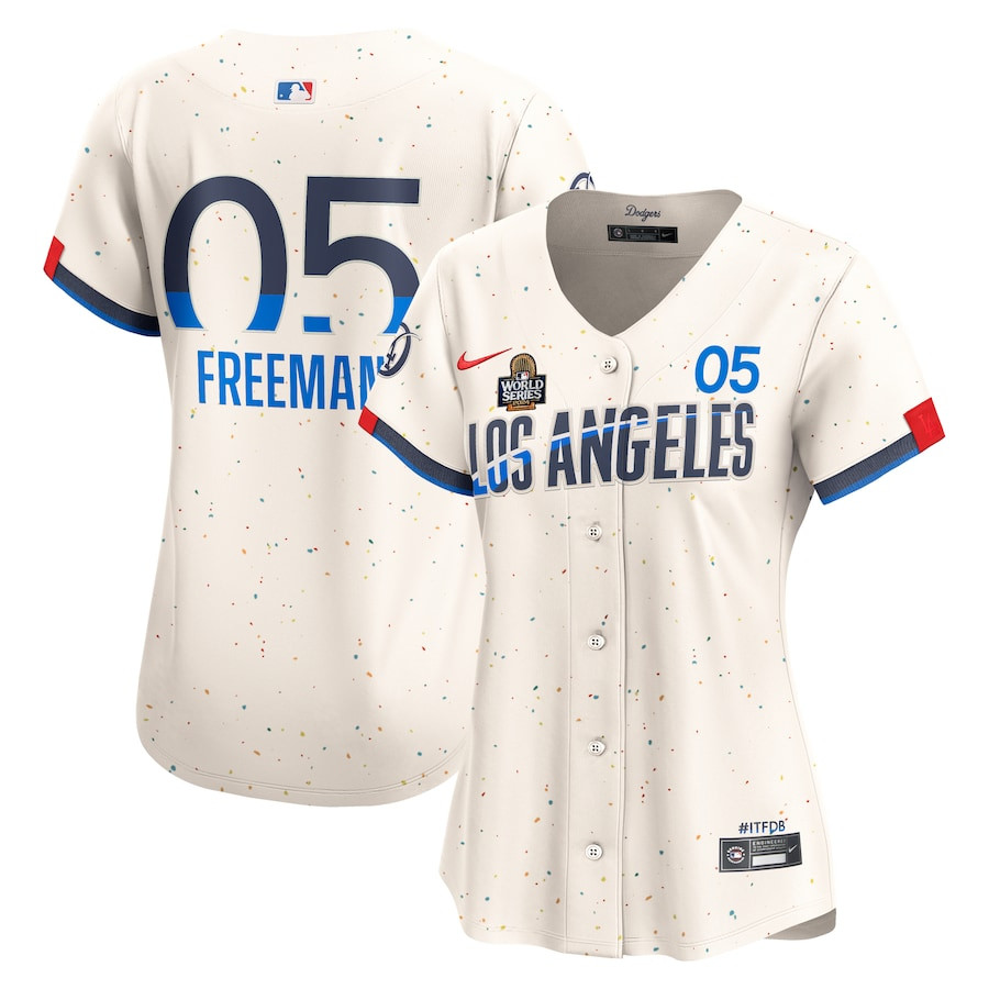 Freddie Freeman 5 Los Angeles Dodgers 2024 World Series Champions City Connect Limited Player Cream MLB Jersey Women's