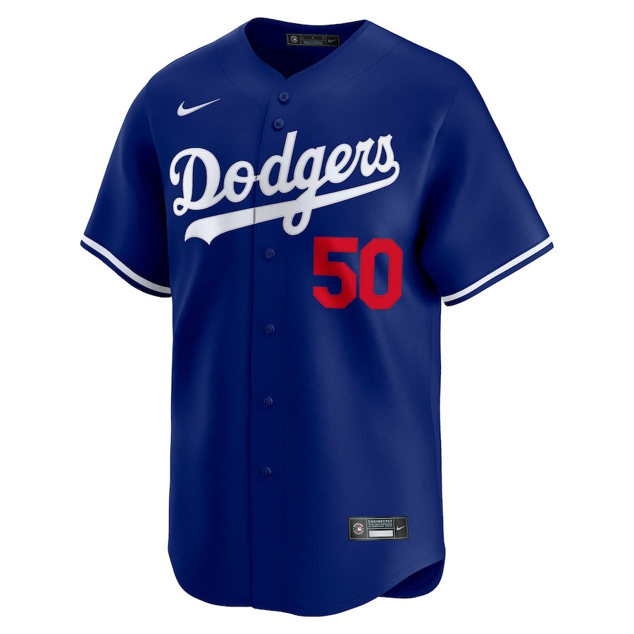 Mookie Betts 50 Los Angeles Dodgers Alternate Limited Player Royal MLB Jersey Men's