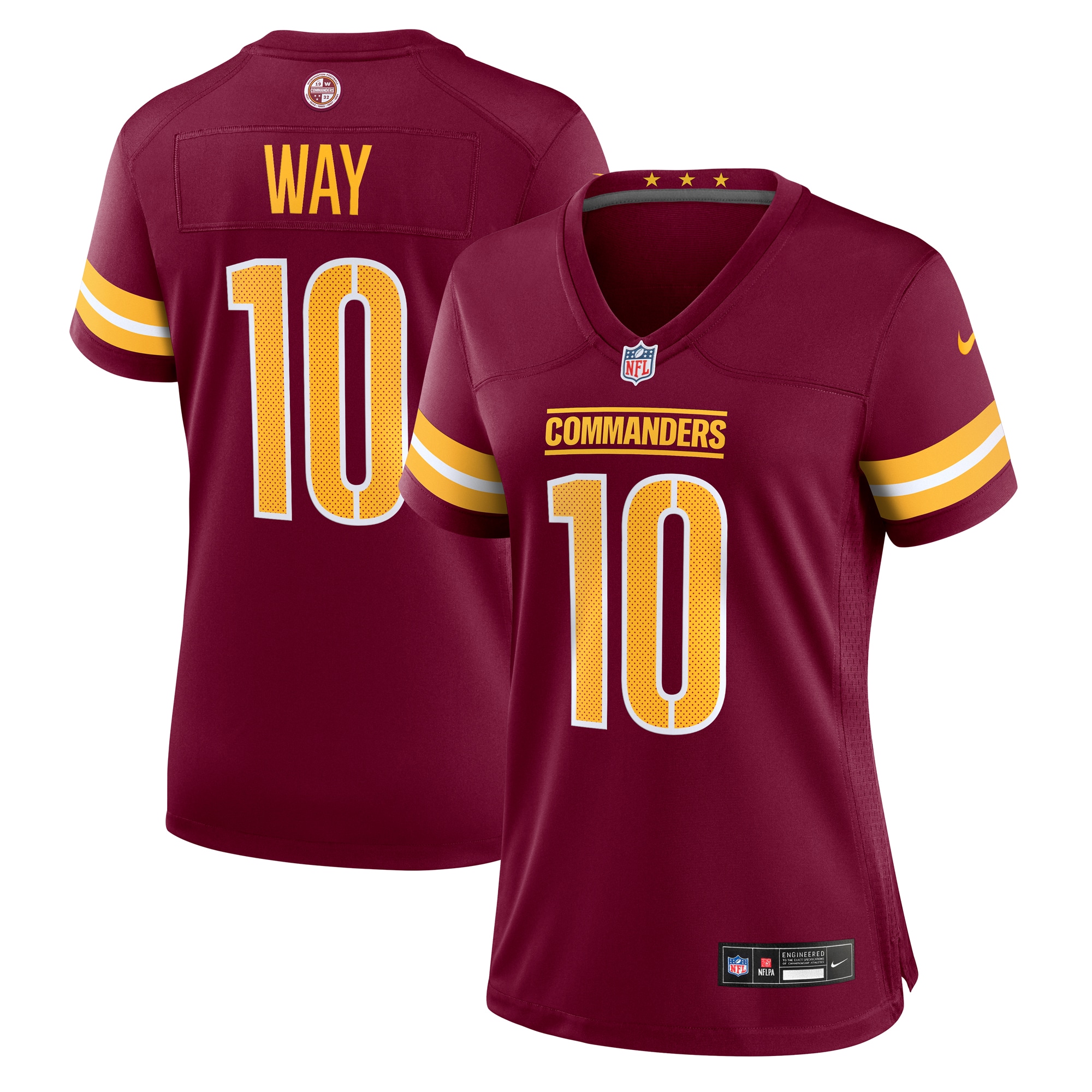 Washington Commanders Tress Way Burgundy Game NFL Jersey Women's