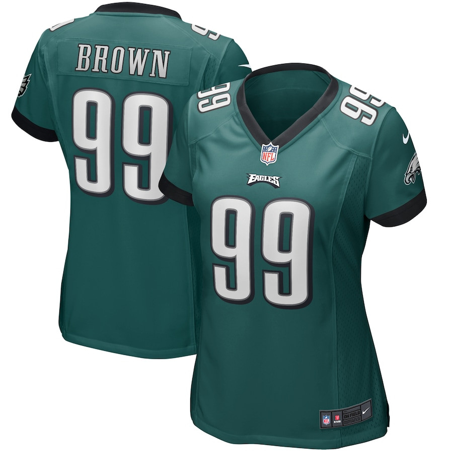 Jerome Brown 99 Philadelphia Eagles Game Retired Midnight Green NFL Jersey Women's