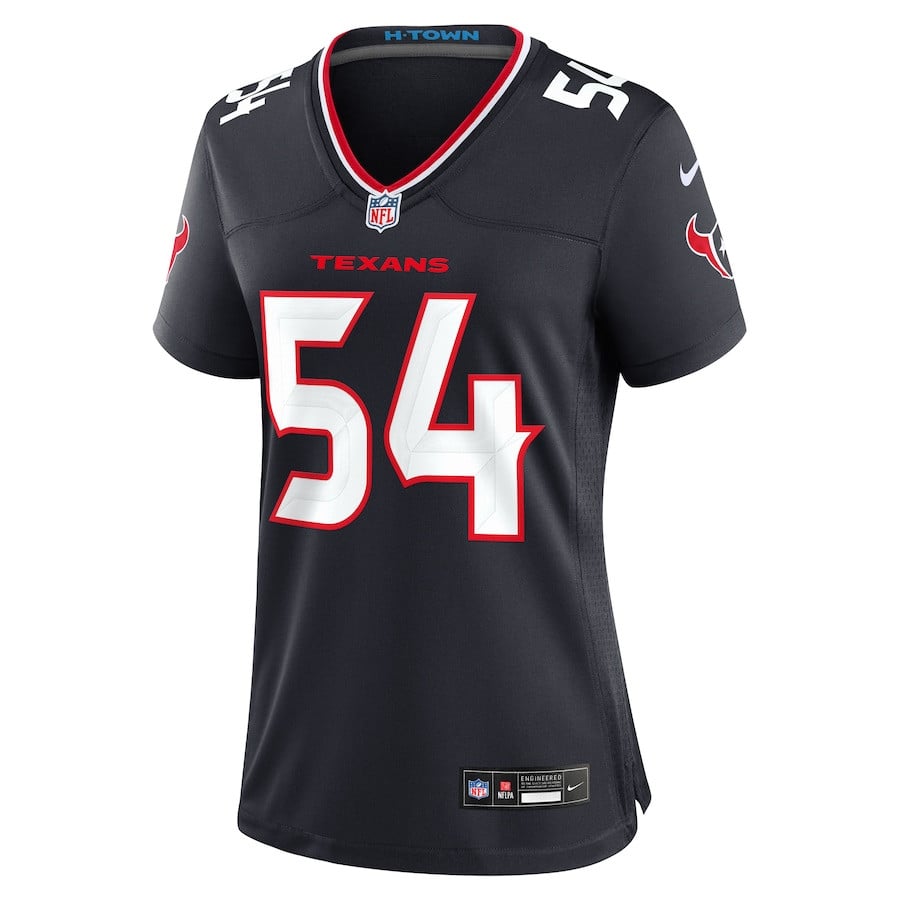 Jarrett Patterson 54 Houston Texans Team Game Navy NFL Jersey Women's