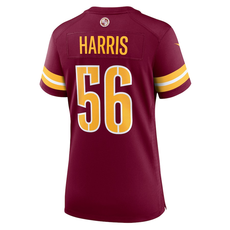 Jalen Harris 56 Washington Commanders Game Burgundy NFL Jersey Women's