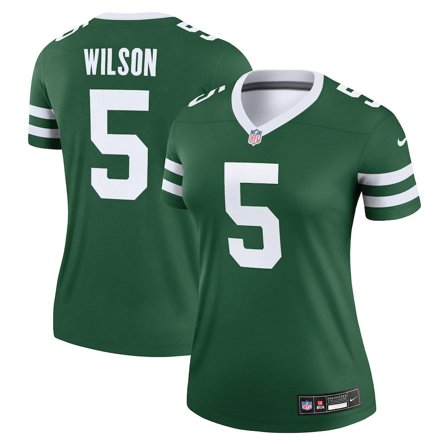 Garrett Wilson 5 New York Jets Alternate Legend, Legacy Green NFL Jersey Women's
