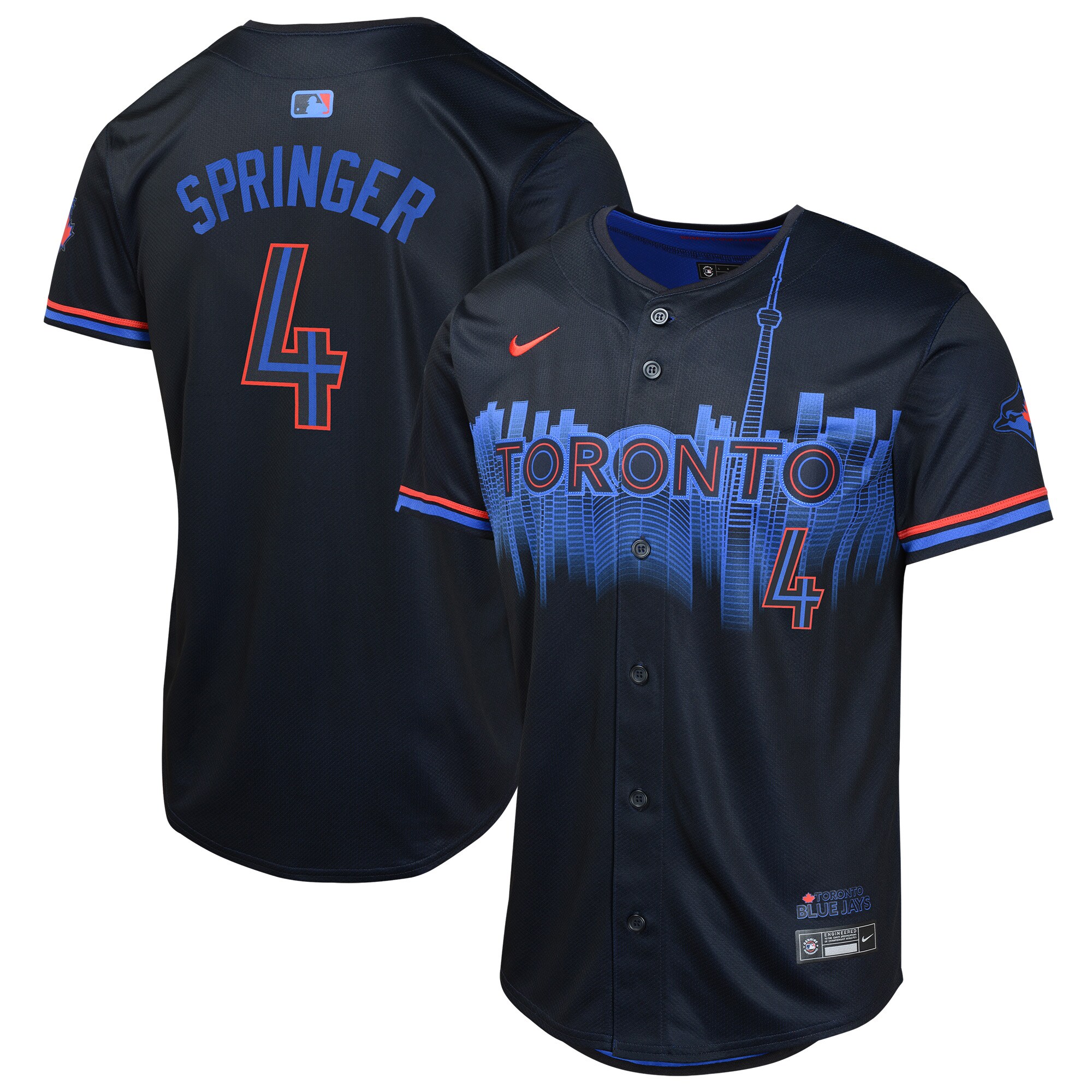 Toronto Blue Jays George Springer Navy 2024 City Connect Limited Player MLB Jersey Youth