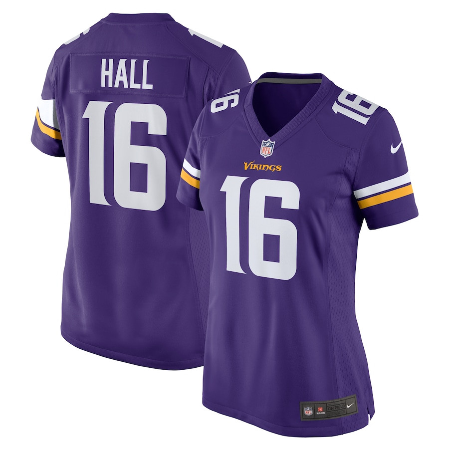 Jaren Hall 16 Minnesota Vikings Game Purple NFL Jersey Women's