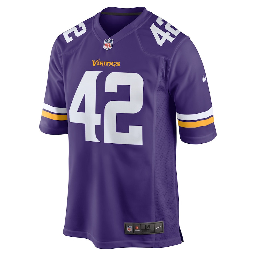 Andrew DePaola 42 Minnesota Vikings Game Purple NFL Jersey Men's