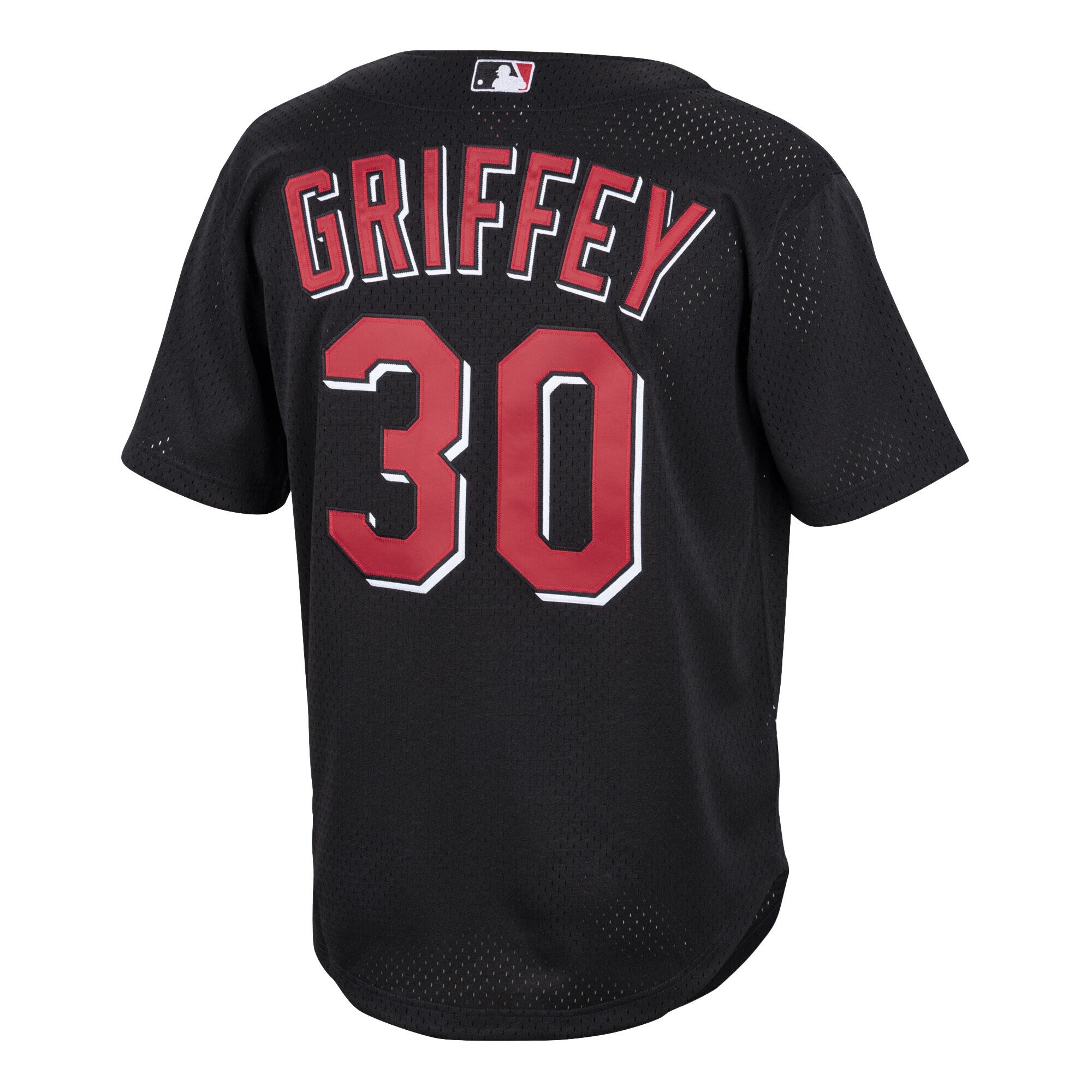 Cincinnati Reds Ken Griffey Jr. Mitchell Ness Black Cooperstown Collection Mesh Batting Practice Button-Up MLB Jersey Men's
