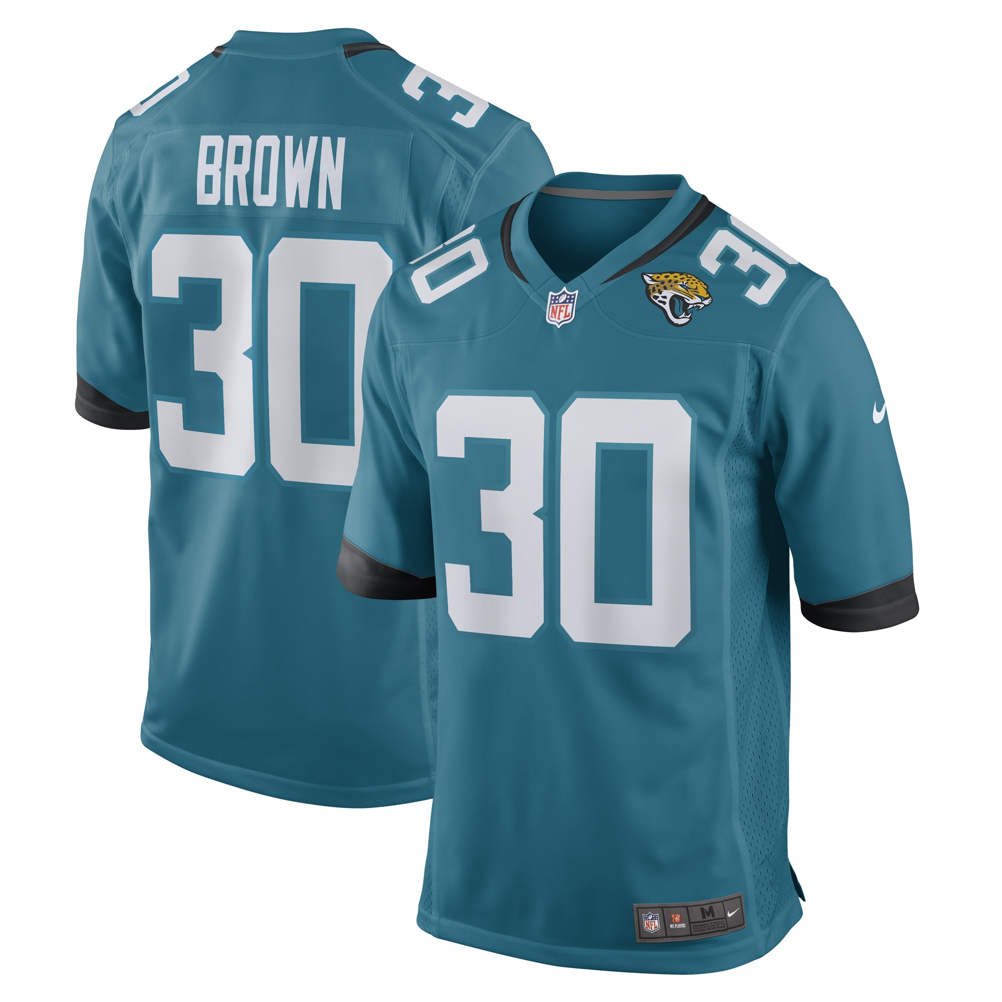 Jacksonville Jaguars Montaric Brown Teal Game Player NFL Jersey Men's