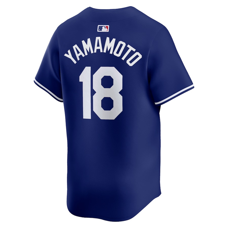 Yoshinobu Yamamoto 18 Los Angeles Dodgers 2024 World Series Home Limited Player Royal MLB Jersey Men's
