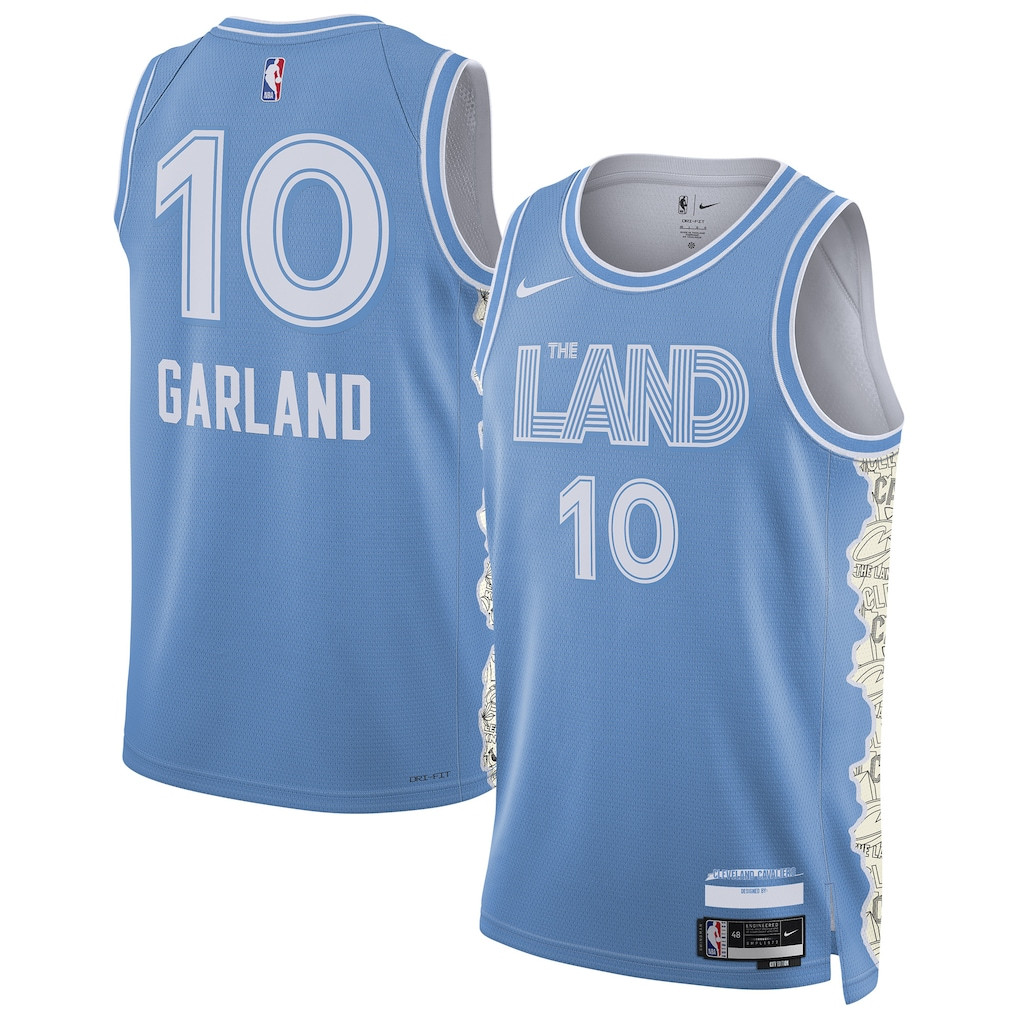 Darius Garland 10 Cleveland Cavaliers Unisex 2024/25 Swingman Player City Edition Light Blue NBA Jersey Unisex