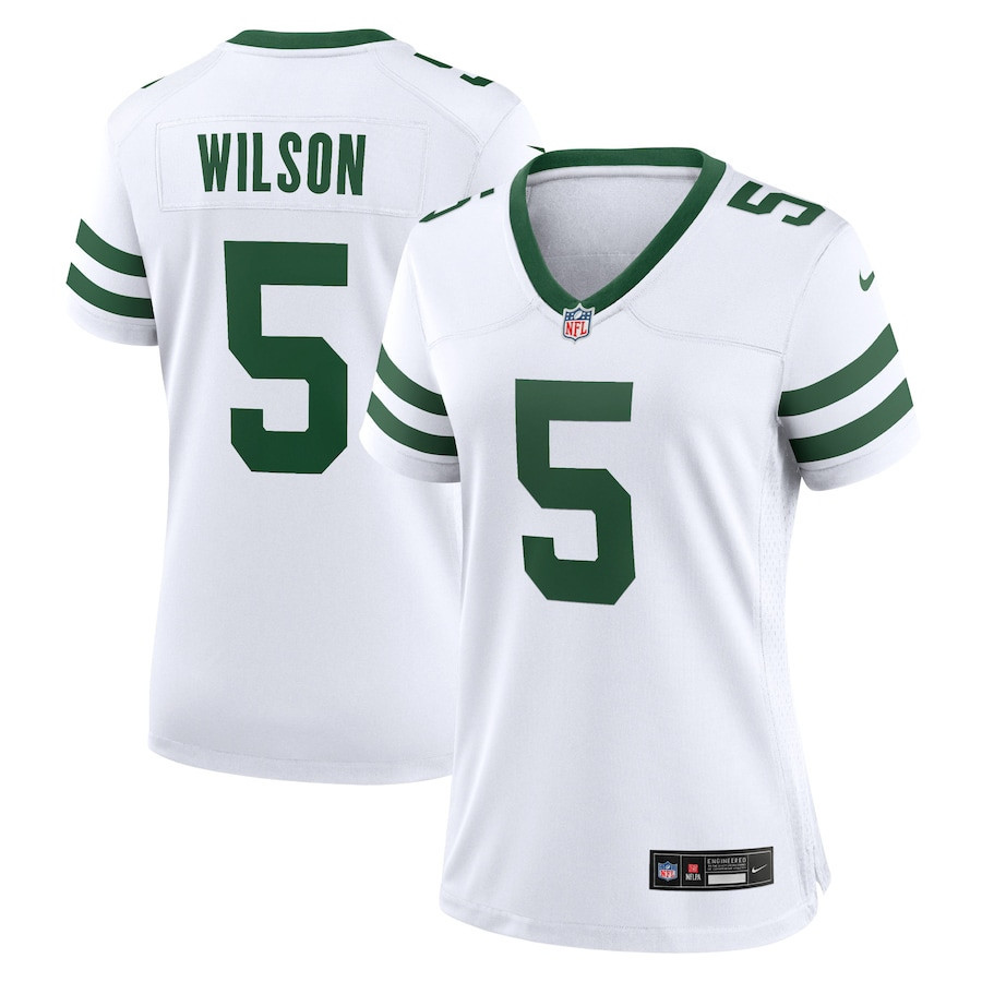 Garrett Wilson 5 New York Jets Game Women, White NFL Jersey Women's