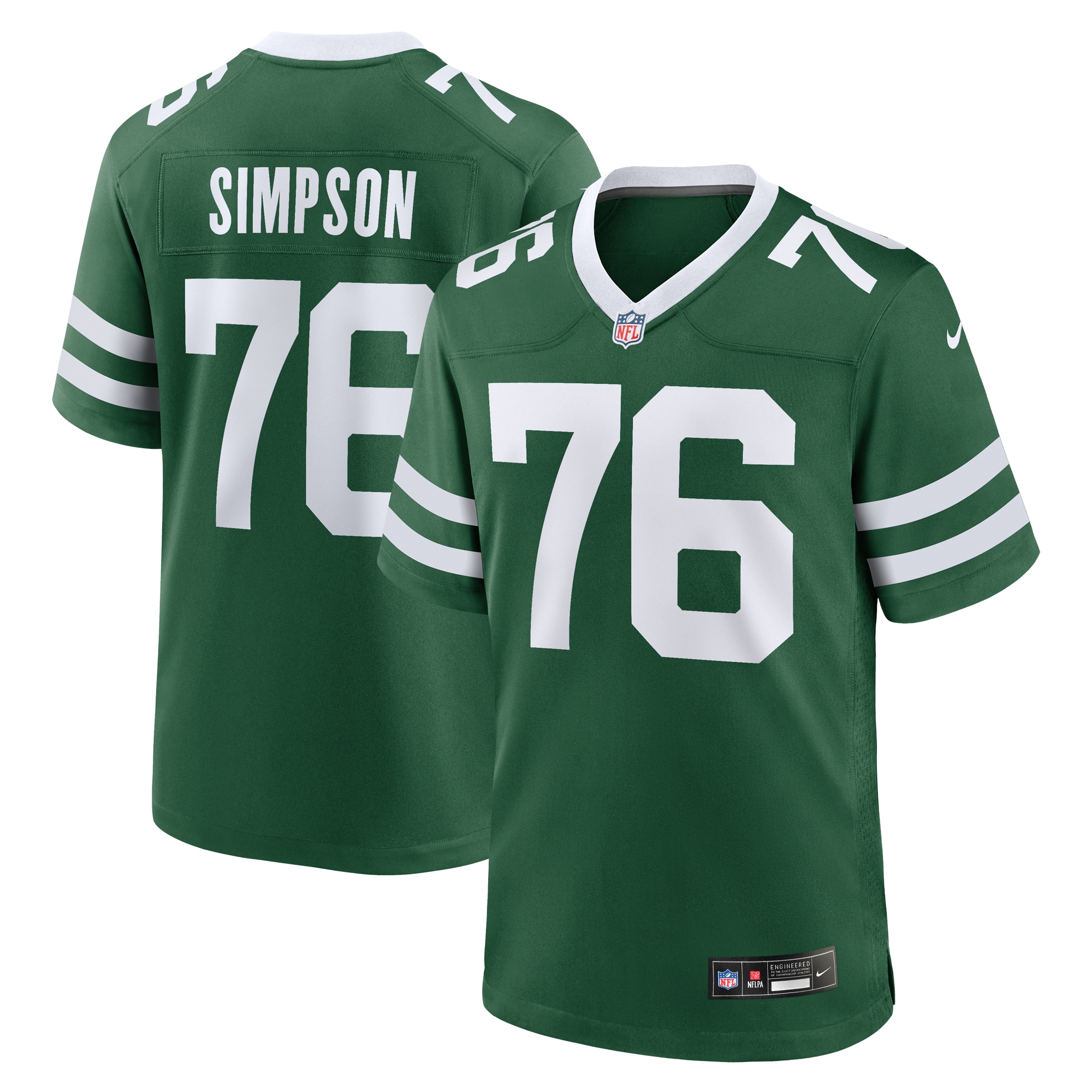 New York Jets John Simpson Legacy Green Game NFL Jersey Men's