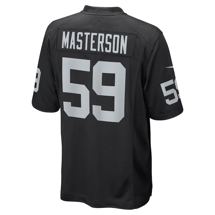 Luke Masterson 59 Las Vegas Raiders Team Game Black NFL Jersey Men's