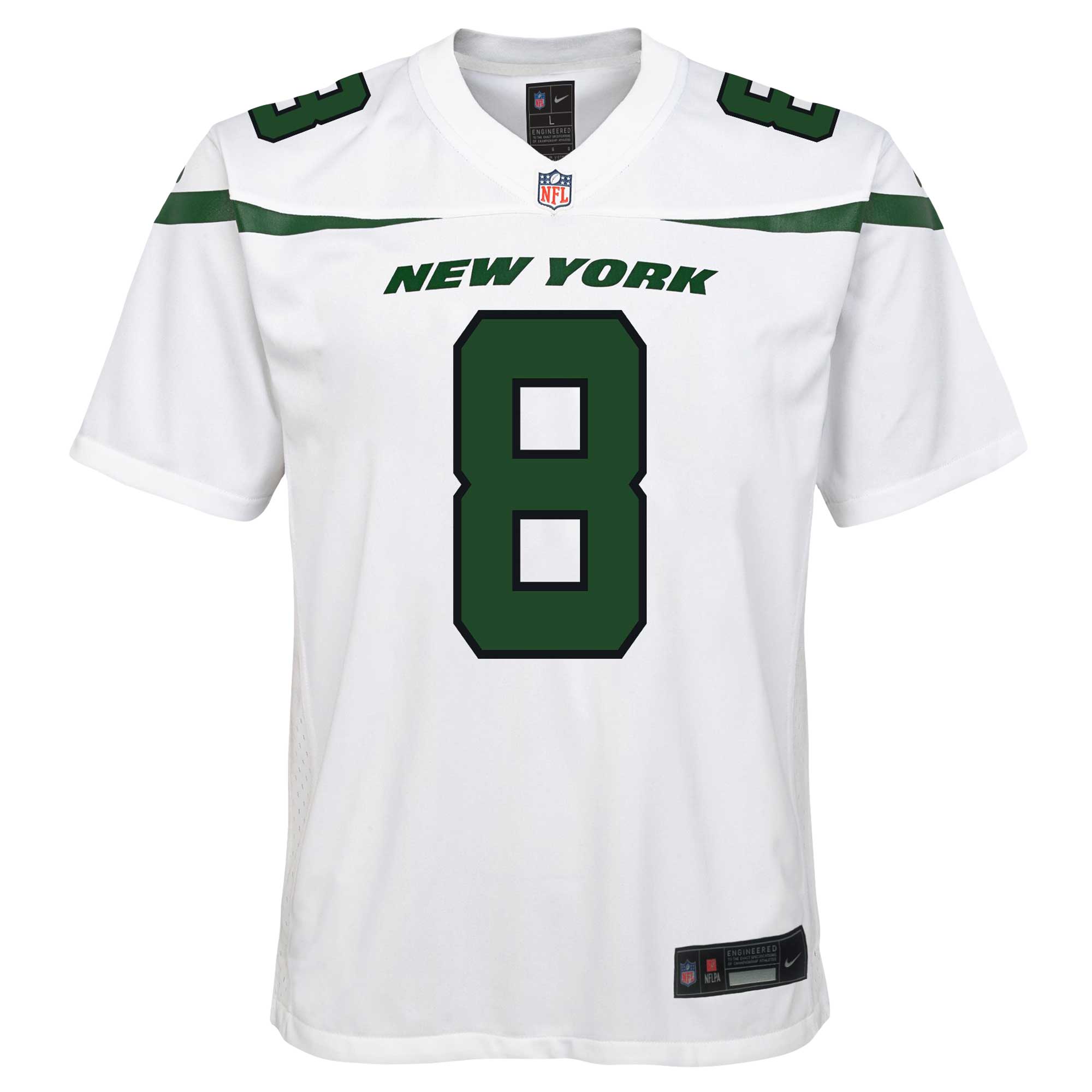 New York Jets Aaron Rodgers White Game NFL Jersey Youth
