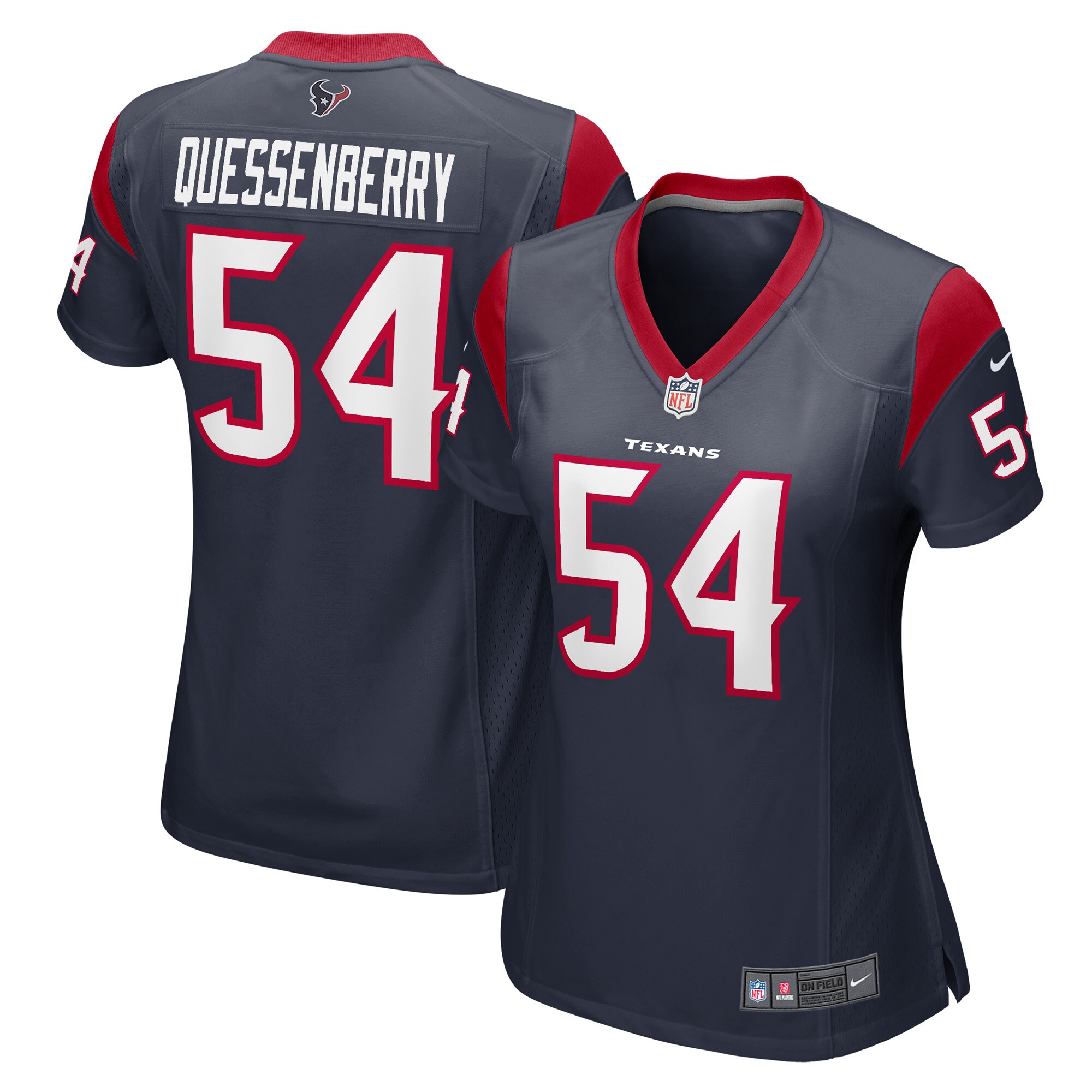 Houston Texans Scott Quessenberry Navy Game Player NFL Jersey Women's