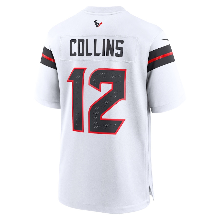 Nico Collins 12 Houston Texans Game White NFL Jersey Men's