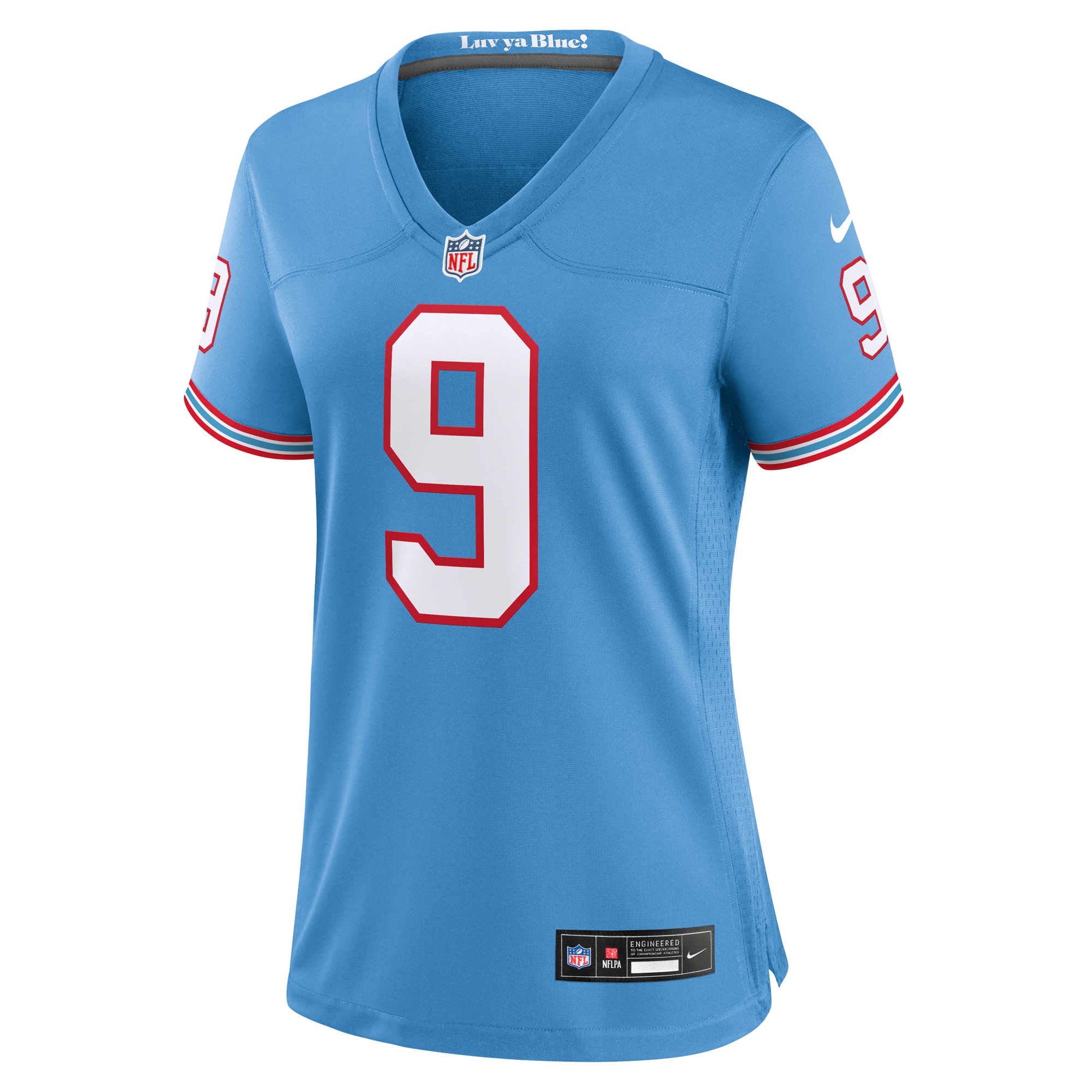 Tennessee Titans Steve McNair Light Blue Oilers Throwback Retired Player Game NFL Jersey Women's